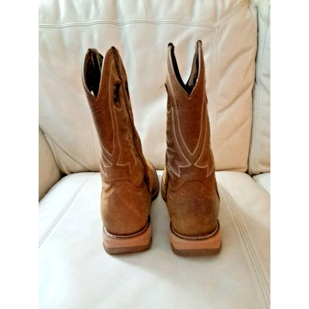 Tony Lama Mens 9D Boots River Tumbleweed Water Buffalo 11” Work Brown RR3370
